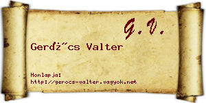 Gerócs Valter névjegykártya